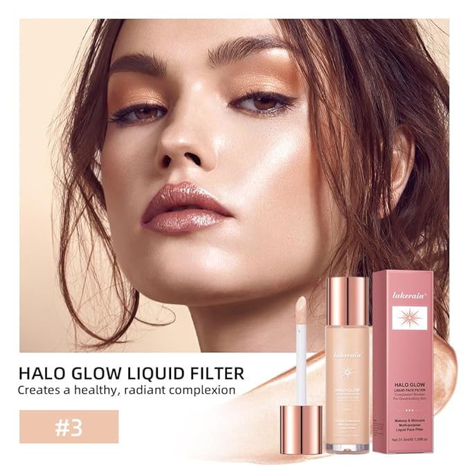 Halo Glow Liquid Face Filter, Complexion Booster For A Glowing, Soft-Focus Look, Infused With Hyaluronic Acid, Vegan & Cruelty-Free 1.06 OZ/31.5ml -08-Velvo Beauty
