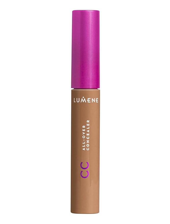 Lumene Under Eye Concealer - CC All-Over Hydrating Concealer with Medium Coverage - Multi-Tasking Under Eye Makeup Infused with Hyaluronic Acid with a Skin-Like Finish - 5 Deep Tan (0.3 fl oz)-Velvo Beauty