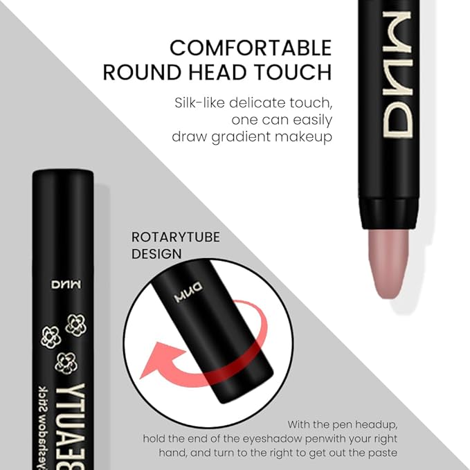 evpct Putty Matte Cream Eye Shadow Brightener Sticks Set for Eyes, Putty Matte Pencil Eye shadow Applicator Stick Pen Palette Makeup Waterproof sombras en crema para ojos 23#-Velvo Beauty