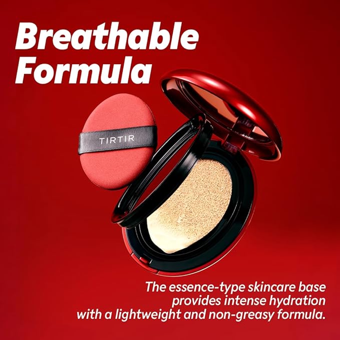 TIRTIR Mask Fit Red Cushion Foundation | Full coverage, Weightless, Skin fit, Satin Glow Finish, Korean Makeup BB Foundation, beauty, Tattoo cover up, Buildable (#31N French Beige, 0.63 Fl Oz)-Velvo Beauty