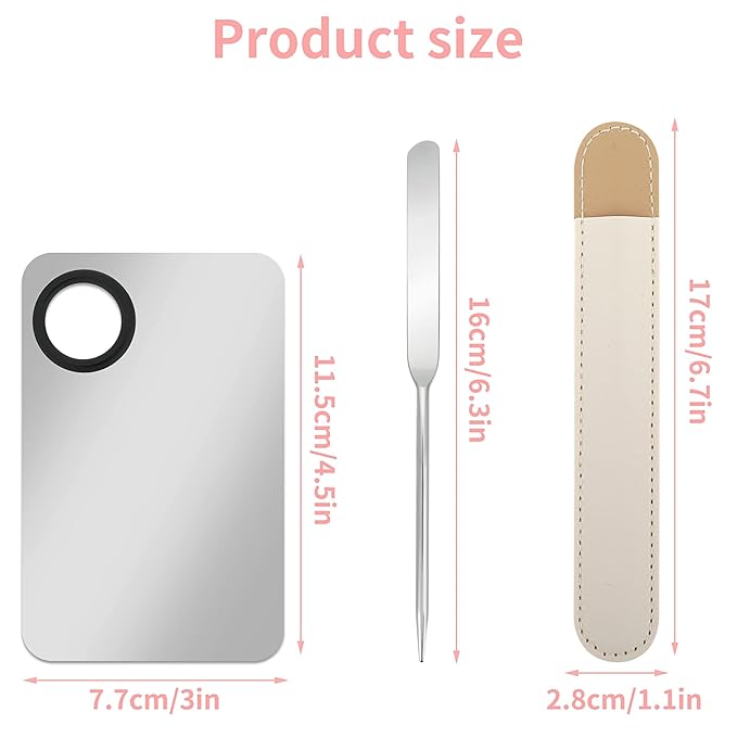 Picasso Spatula Makeup Korean Stainless Steel Makeup Spatula and Palette Set Professional Facial Makeup Tools Foundation Spatula Cosmetic Spatula Tool Makeup Mixing Palettes-Velvo Beauty