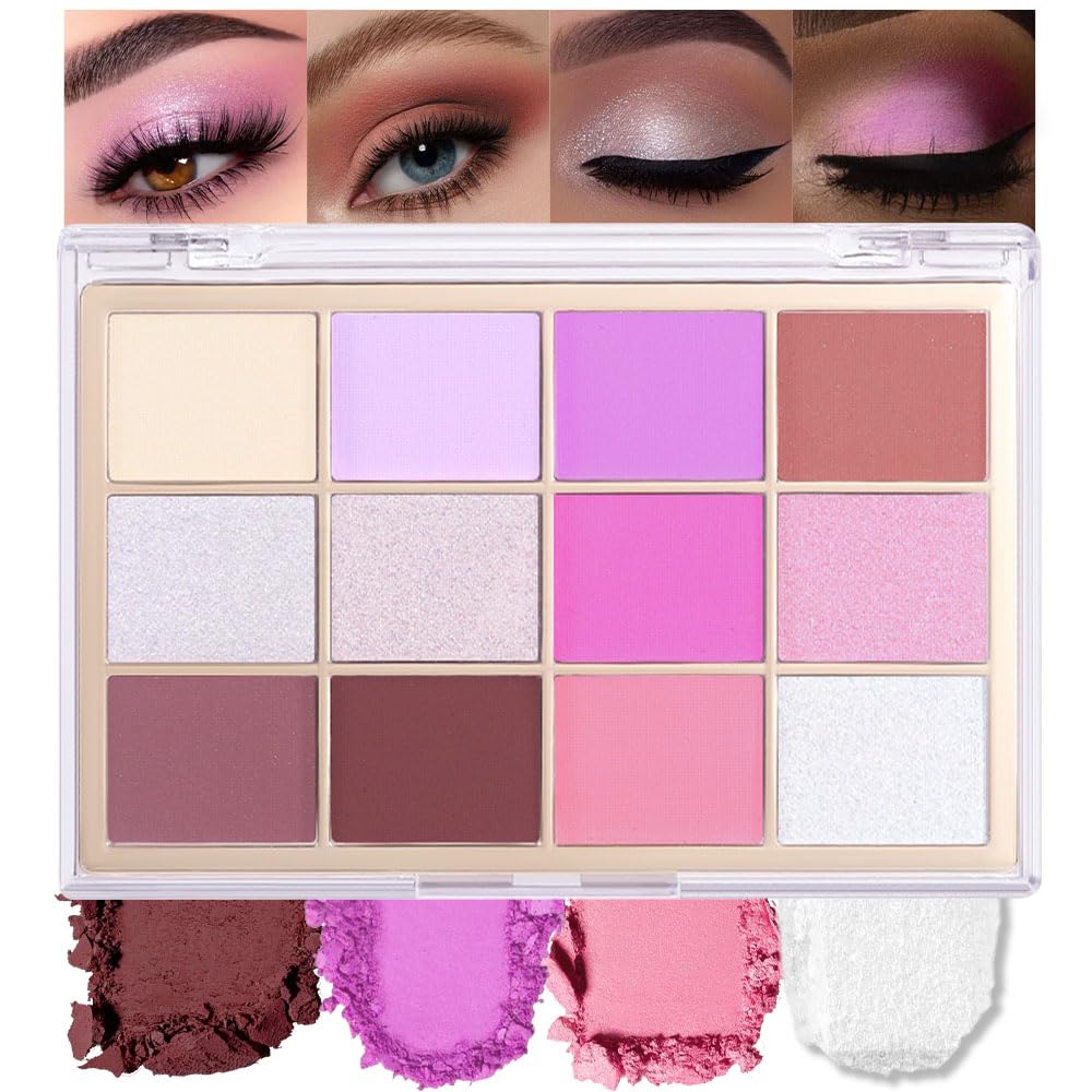 Silver Purple Mauve Eyeshadow Palette,Natural Neutral Warm Cream Light Colors Eyeshadow Palette,Eye Shadow Palette Long Lasting Naturing-Looking Make Up Pallets for Women,Vegan-Velvo Beauty