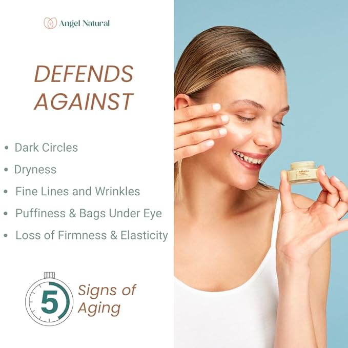 Anti-Aging Eye Cream with 5% Collagen and 5% Vitamin C, Reduce Dark Circles & Puffiness, Fine Lines and Wrinkles, Caffeine, Korean Skin Care, 0.7 Fl Oz-Velvo Beauty