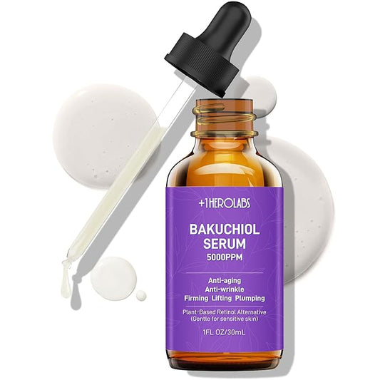 Bakuchiol Retinol Serum for Face, Retinol Alternative for Sensitive Skin with Vitamin E, Hyaluronic Acid, Collagen, Serum for Anti-Aging, Wrinkle Reduction Skin Firming & Smoothing 1 oz-Velvo Beauty