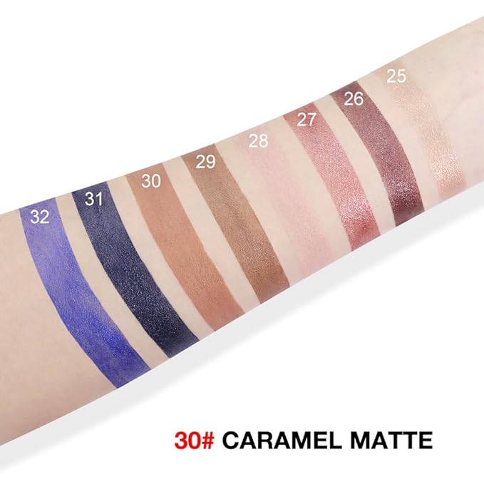 evpct Caramel Matte Cream Eye Shadow Brightener Sticks Set for Eyes, Caramel Matte Pencil Eye shadow Applicator Stick Pen Palette Makeup Waterproof sombras en crema para ojos 30#-Velvo Beauty