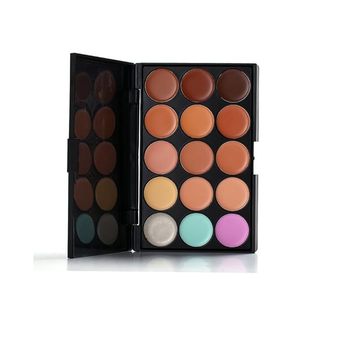 15 Colour Makeup Contour Palette-Cream Concealer Kit,Blemish Face Contouring Highlighter Palette,Professional Base Foundation Beauty Make up Cream+11pcs Makeup Brushs-Velvo Beauty