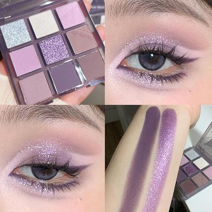 Purple Silver White Pink Tan Grape Matte Shimmer Eyeshadow Palette for Eye Makeup,High Pigmented Eye Shadow make up Powder Palet de sombras de ojos-Velvo Beauty