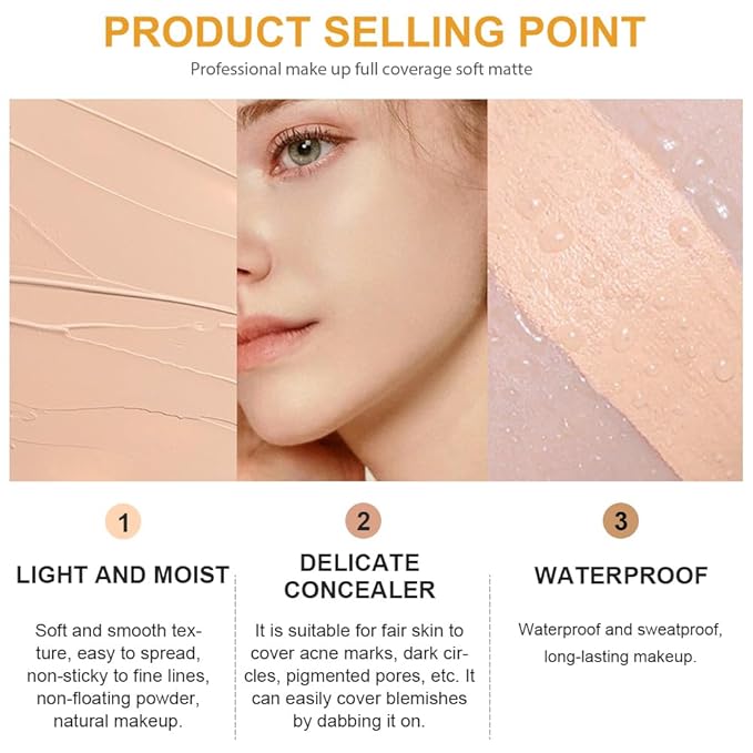 Kaely Pot Concealer Full Coverage Set,under Eye Brightener Concealer for Conceals Dark Circles,Waterproof Foundation Face Makeup Brush Kit,Color Correcting Concealer,Eye Ring corrector de ojeras 02-Velvo Beauty