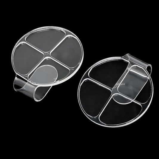 yueton 2PCS Acrylic Makeup Mixing Tray Makeup Palette Spatula Eyeshadow Makeup Hand Palette Nail Art Transparent Palette Hand Makeup Mixing Palette Cosmetic Foundation Dish for Makeup Foundation-Velvo Beauty