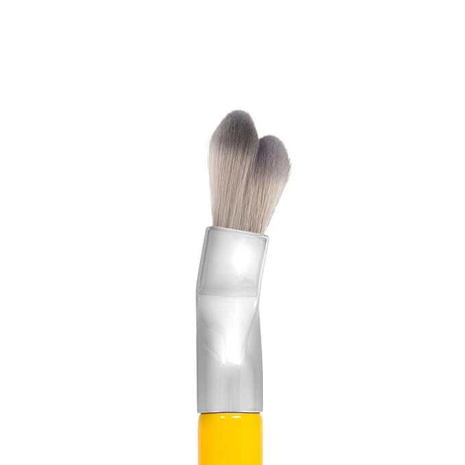 Bdellium Tools Professional Makeup Brush - Studio Series 971 Large Slanted Double Dome Blender - With Soft Synthetic Fibers, For Quick & Easy Application and Blending (Yellow, 1pc)-Velvo Beauty