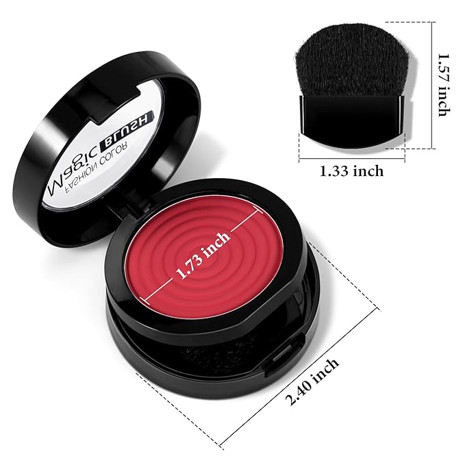 Boobeen Soft Blend Powder Blush for Cheeks, Buildable Color Matte Smooth Blush Palette Compact Blush Powder Makeup, Long-lasting Flush Color, with Mirror and Brush-Velvo Beauty