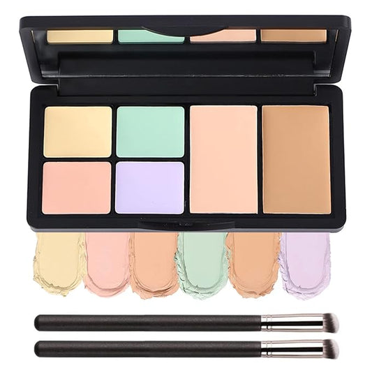 Concealer Contour Palette, Cosmetics Cream Contour and Highlighting Makeup Kit,6 In 1 Contouring Foundation Concealer Palette Conceals Dark Circles,Blemish, Waterproof Long-Lasting-Cruelty Free (#01)-Velvo Beauty