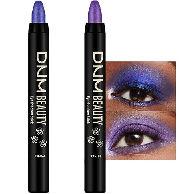 evpct 2Pcs Cream Eyeshadow Sticks Set for Eyes Waterproof, Blue Shimmer & Purple Shimmer Matte Eye shadow Stick Pencil Pen Bulk sombras en crema para ojos 32+33-Velvo Beauty