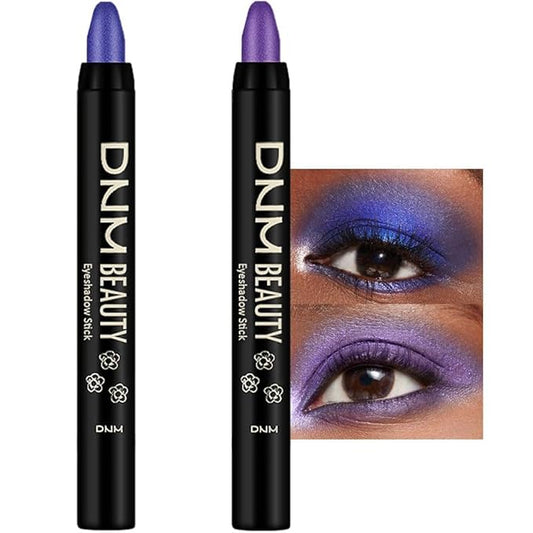evpct 2Pcs Cream Eyeshadow Sticks Set for Eyes Waterproof, Blue Shimmer & Purple Shimmer Matte Eye shadow Stick Pencil Pen Bulk sombras en crema para ojos 32+33-Velvo Beauty