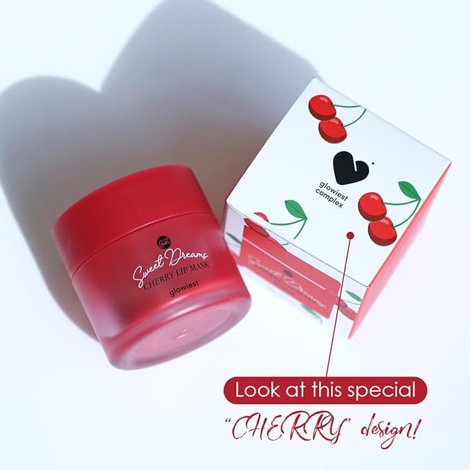 Sweet Dreams Lip Mask-Nourishing, Plumping and Hydrating Lip Balm | Ecofriendly Lip Sleeping Mask | Hyaluronic Acids + Vitamin C + Shea Butter + Antioxidants l Cherry- 0.7 oz-Velvo Beauty