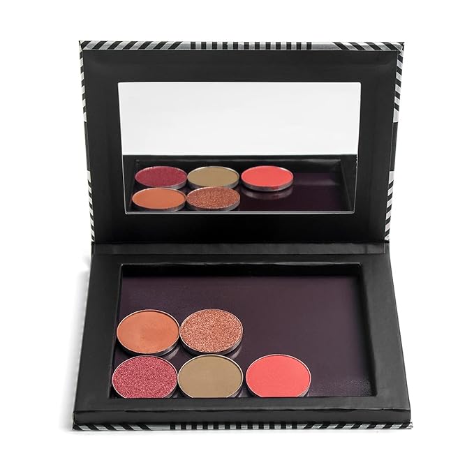 Makeup Magnetic Palette with Mirror and 20Pcs Metal Stickers, Empty Storage Palette for Eyeshadow Powder Highlighter-Velvo Beauty