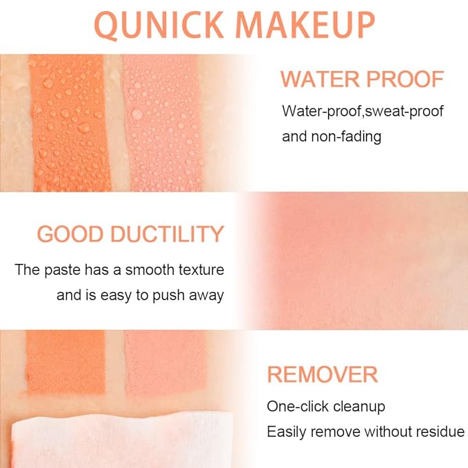 evpct 2Pcs Shimmer Orange Cream Blush Stick for Cheeks Lips Tint Eyes Contour Highlighter Makeup Sticks Lightweight Hydrating formula rubor en crema para los cachetes 02 Coral Pink & 03 Coral Orange-Velvo Beauty