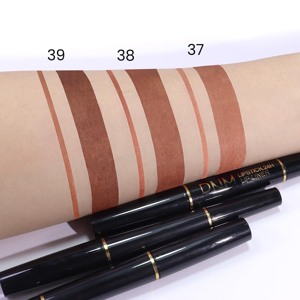 Kaely 2-in-1 Brown Matte Lip Liner & Lipstick Combo Set Kit for Women, Magic Neutral Lipstick 24 Hours Original Lips Liner Pencil Stain Gloss Plumper Makeup Long Lasting Waterproof 38-Velvo Beauty