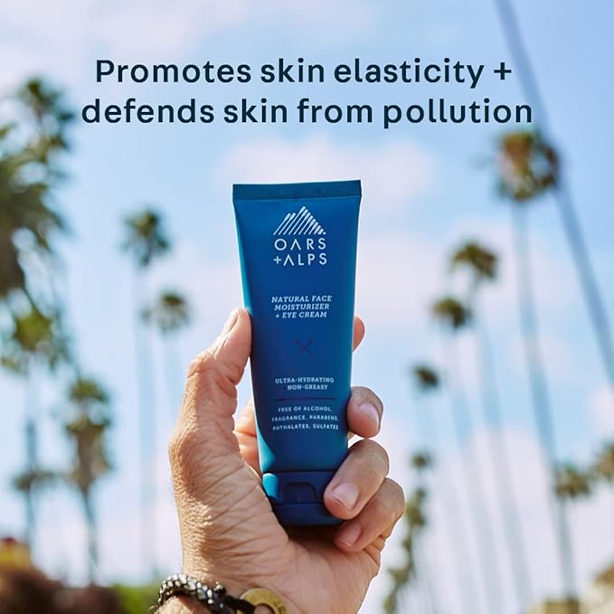 Oars + Alps Face Moisturizer and Eye Cream, Dermatologist Tested Skin Care Infused with Aloe Leaf Juice and Vitamin E, TSA Friendly, 2.5 Fl Oz, 2 Pack-Velvo Beauty