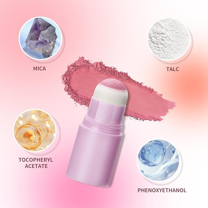 Soft Face Blush Stick, Matte Natural Long Lasting Blush for a Flawless Finish, Creamy Blendable Formula for All Skin Types, Everyday Wear Professional Quality Makeup (Natural pink, Large)-Velvo Beauty