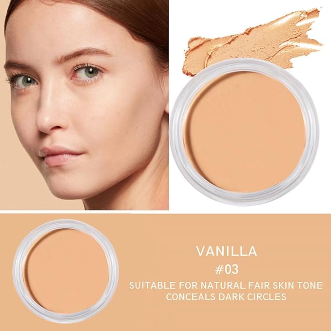 Kaely Cream Pot Concealer Full Coverage Set,Conceal Brighten Dark Circles,under Eye Brightener Color Correcting Concealer,Waterproof Foundation Palette with Brush,corrector de ojeras,Vegan Makeup,03-Velvo Beauty