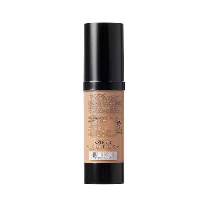 Kiss New York Professional Liquid Foundation - Lightweight and Hydrating Formula, Natural Finish, Control Shine, Cover Pores, Medium to Full Coverage, Green Tea Extract (Sun Beige)-Velvo Beauty