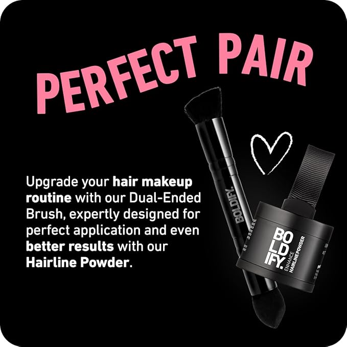 BOLDIFY Dual-Ended Hairline Powder Brush - Precision Makeup Brush Set with Sponge Tip for Seamless Blending - Ideal as a Concealer Brush, Hair Contour Brush, and Root Touch Up-Velvo Beauty