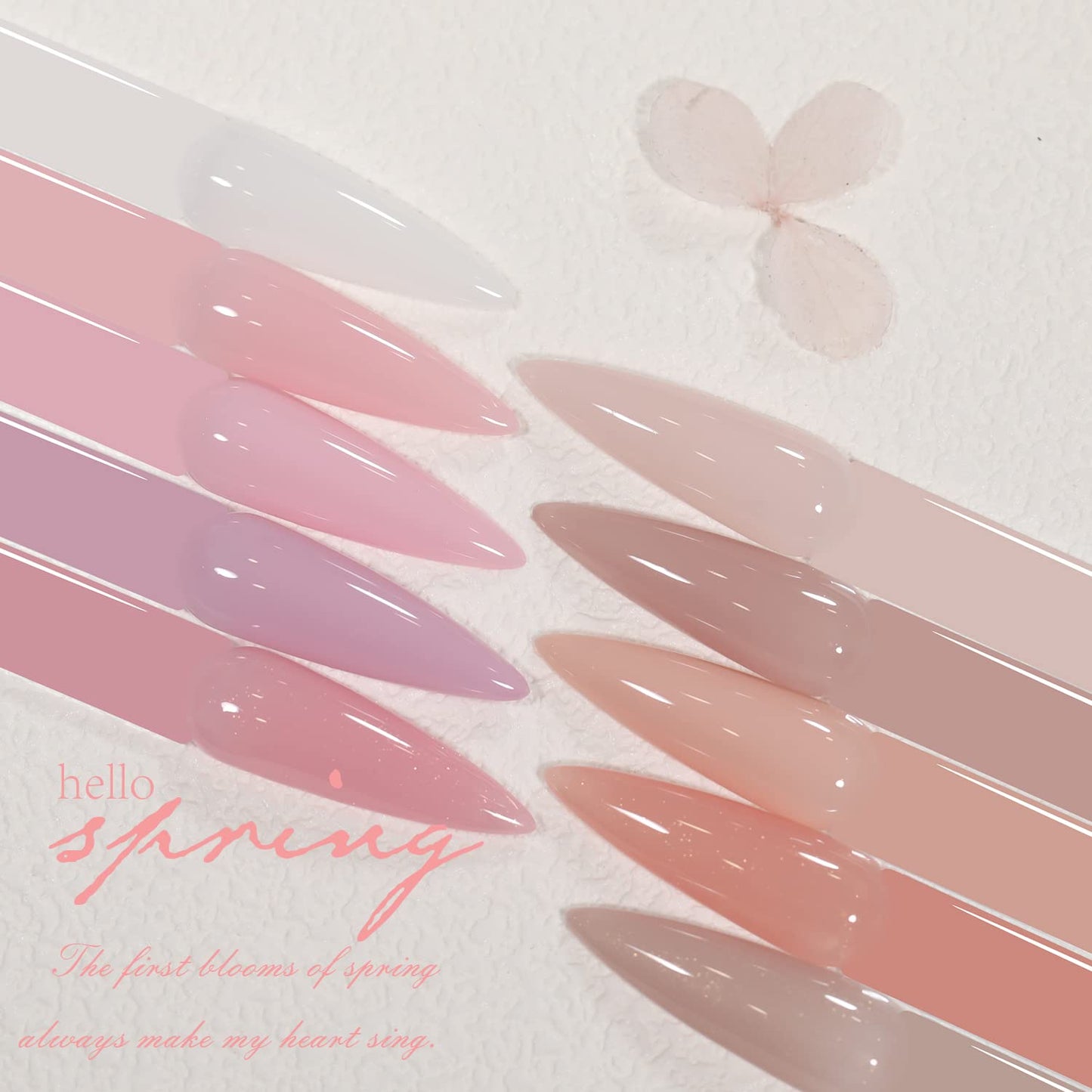 Jelly Pink Gel Nail Polish Set of 10 Colors Including Pink Purple Milky White Nude Gel Polish Kit UV LED Soak Off Nail Polish Home DIY Manicure Nail Salon Varnish-Velvo Beauty