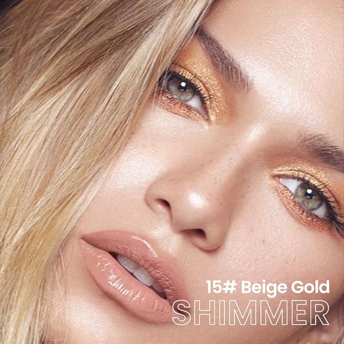 evpct Beige Gold Shimmer Cream Eye Shadow Brightener Sticks Set for Eyes, Gold Shimmery Matte Pencil Eye shadow Applicator Stick Pen Palette Makeup Waterproof sombras en crema para ojos 15#-Velvo Beauty