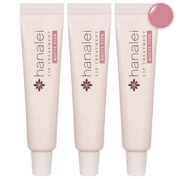 Hanalei Hydrating Lip Treatment Balm – Cruelty-Free, Paraben-Free Moisturizer for Severely Dry, Chapped Lips – Kukui Oil, Shea Butter & Grapeseed Oil –Mauve Pink Tint, Travel-Size 3-Pack (5g X 3)-Velvo Beauty