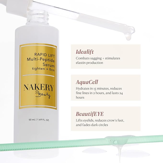 Nakery Collagen Peptide Serum for Women - Rapid Lift Face Serums for Anti Aging Face Tightening and Lifting - Multi Peptides Collagen Serum for Face & Crepey Skin to Firm Wrinkles & Sagging Skin-Velvo Beauty