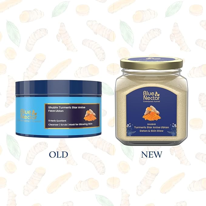 Blue Nectar Turmeric Ubtan Powder for Glowing Skin | Ayurvedic Ubtan Face Pack for Skin Brightening | Tan Removal Face Pack for Women & Men with Multani Mitti Powder | (3.5 Oz, 9 Herbs)-Velvo Beauty