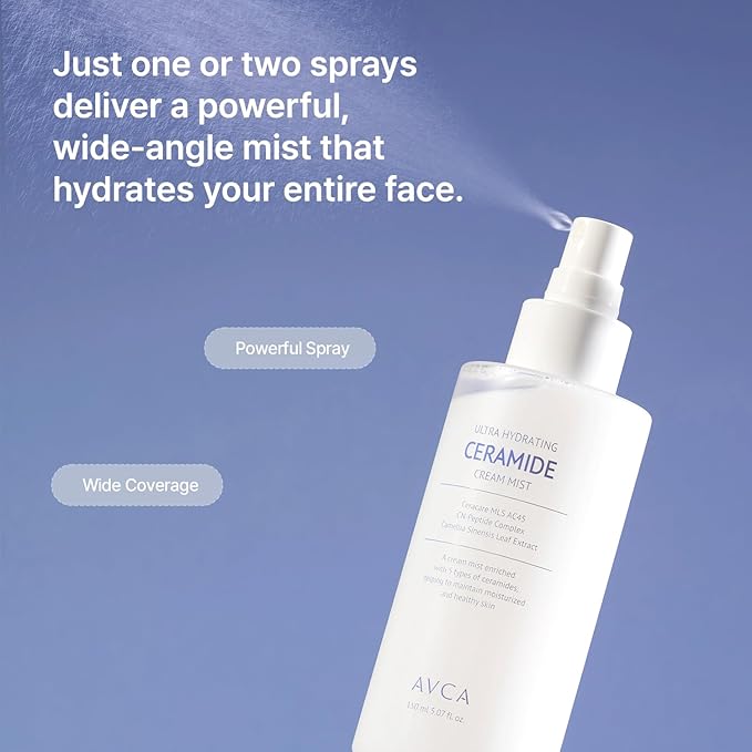 AVCA Ceramide Cream Mist for Deep Hydration and Dewy Glow 5.07 oz-Velvo Beauty