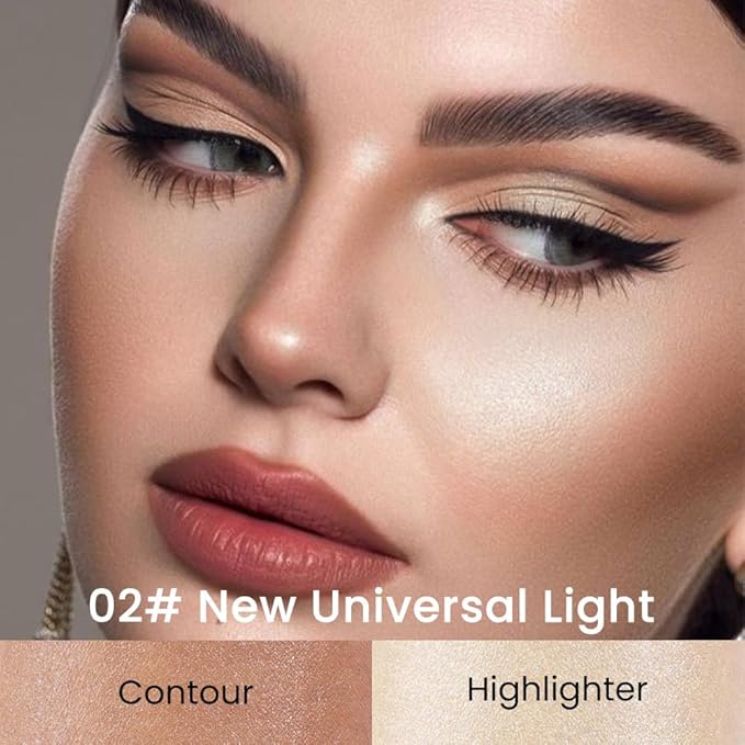 evpct 2in1 Face Shaping & Contouring Stick Cream Contour Concealer Bronzer Stick Makeup Kit for Beginner Face Highlighter Makeup Stick contorno maquillaje de maquillaje profesional,NEW Universal Light-Velvo Beauty