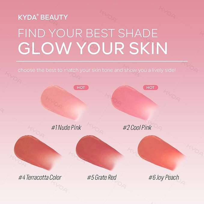 KYDA Liquid Blush, Matte Tinted for Cheeks, Lasting Dewy Finish, High Pigment Soft Creamy Blush, Blendable Lightweight Cover-Nude Pink-Velvo Beauty