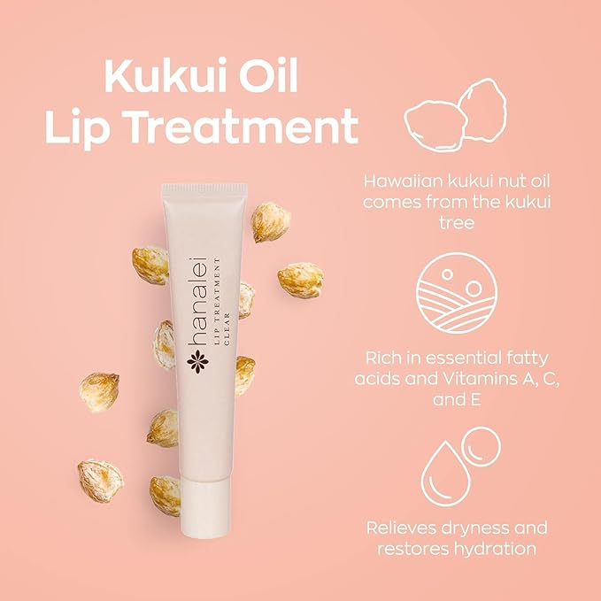 Hanalei Lip Treatment Duo – Hydrating Lip Balm & Repair for Dry, Chapped Lips with Kukui Oil, Shea Butter, Agave & Grapeseed Oil – Clear Lip Moisturizer & Conditioner, Full & Mini Travel-Size-Velvo Beauty
