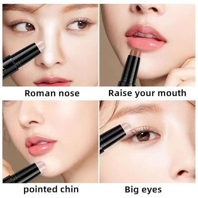 Double head outline pen, fluorescent pen stick, concealer, durable waterproof cosmetic pen, corrective makeup (#1)-Velvo Beauty