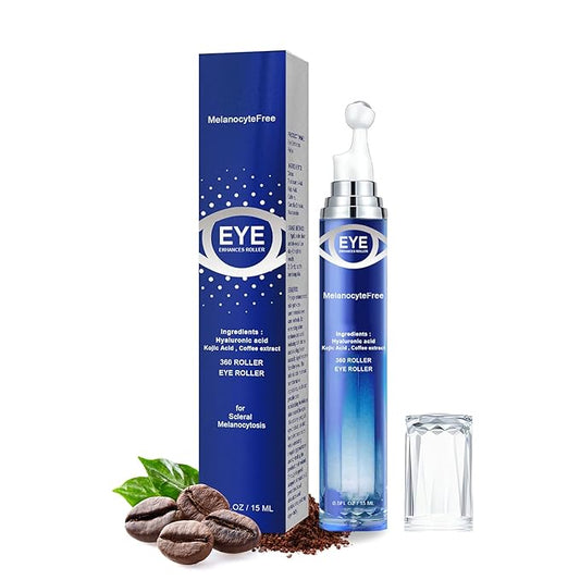 Caffeine Eye Serum,Under Eye Roller Serum with 360° Massage Ball,Eye Contour Cream for Dark Circles and Puffiness Wrinkles Fine Lines-Velvo Beauty