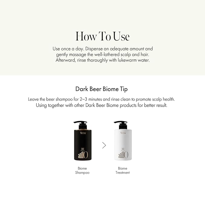 Dark Beer Biome Shampoo - Vegan Anti-Hair Loss Sclap Care with Caffeine & Green Mint Complex for Thicker Stronger Hair- Deep Cleansing, Oil Control & Cooling Effect, Sulfate-Free 500 ml / 16.9 fl oz-Velvo Beauty