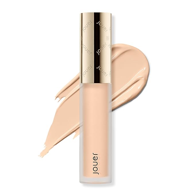 Jouer Essential High Coverage Liquid Concealer - Brightening Concealer - Color Corrector for Under Eye Dark Circles, Spot Coverage, and Eye Primer - Soft Matte Finish, Wheat-Velvo Beauty