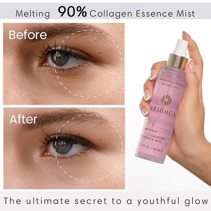 Melting 90% Collagen Essence Mist (2.7 Fl Oz) | Anti Aging, Renew Skin Cells and Protect Skin Barrier with 90% Marine Collagen and TriAqua Mender™-Velvo Beauty
