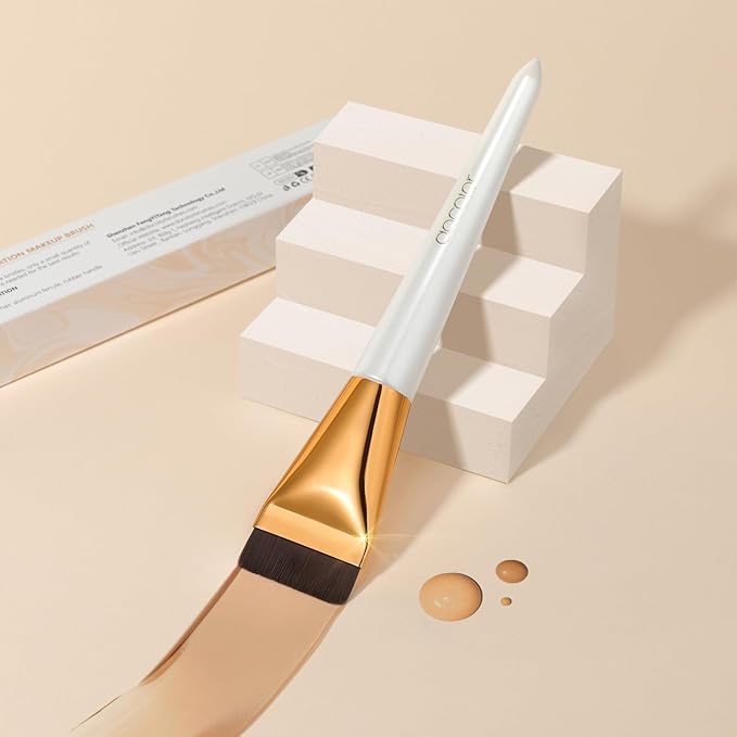 docolor Flat Foundation Brush for Liquid Makeup,Ultra Thin Liquid Foundation Brushes Premium Makeup Face Brush for Blending, Cream, Thin Foundation Brush Makeup Tool Face Foundation Flat Brush-Velvo Beauty