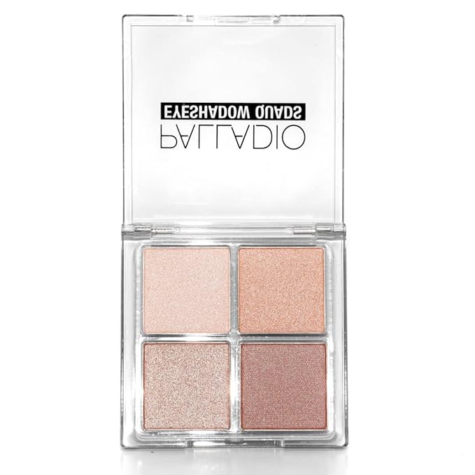 Palladio Eyeshadow Quads, Velvety Pigmented Blendable Matte, Metallic and Shimmer Finishes, Creamy Formula, Four Way Quad Eye Shadow Palette, Talc-Free (Ballerina)-Velvo Beauty