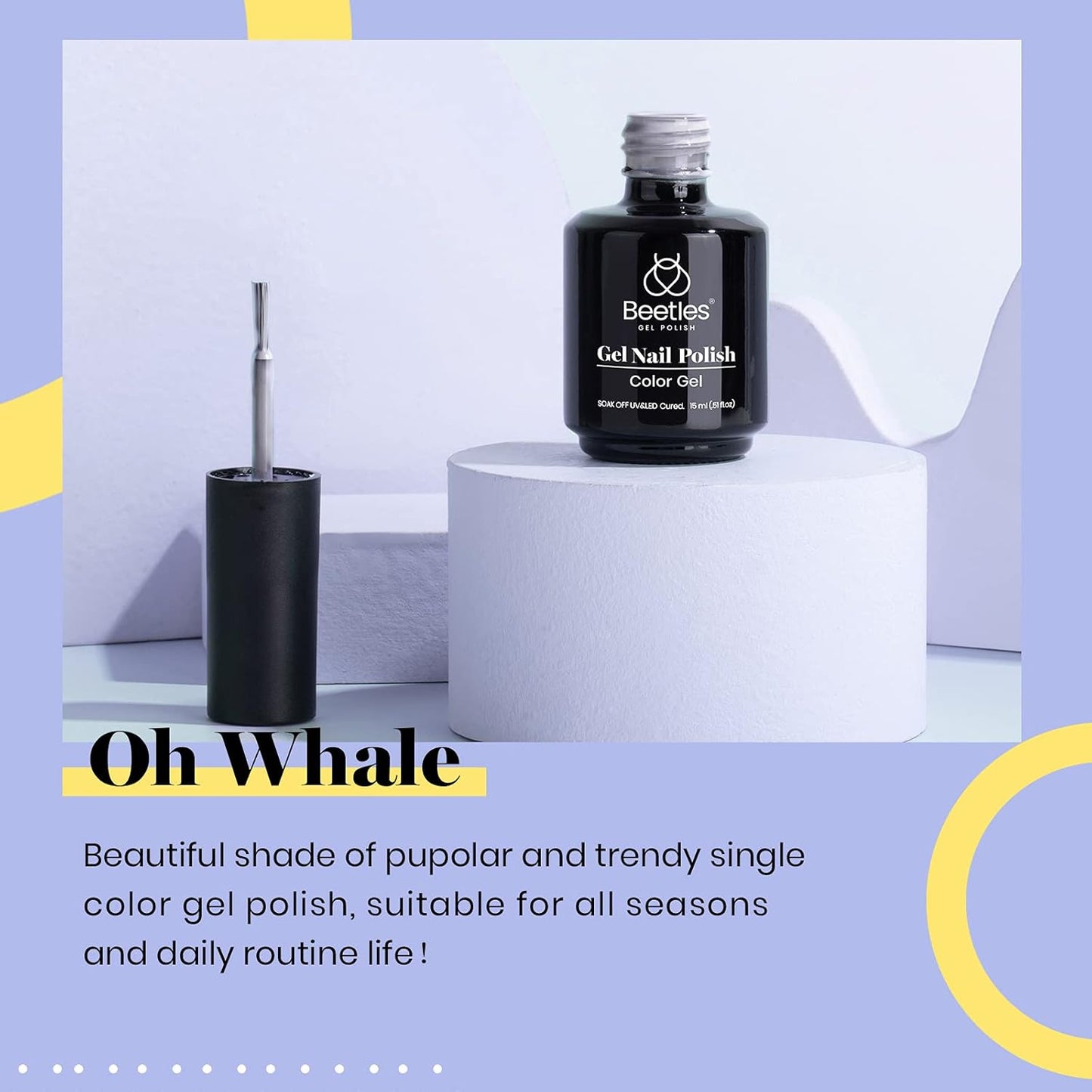 Beetles Gray Gel Nail Polish, 15ml Fall Grey Gel Polish Soak Off UV LED Nail Lamp Nail Art Manicure Salon DIY Home 0.5Oz Nail Polish for Women-Velvo Beauty