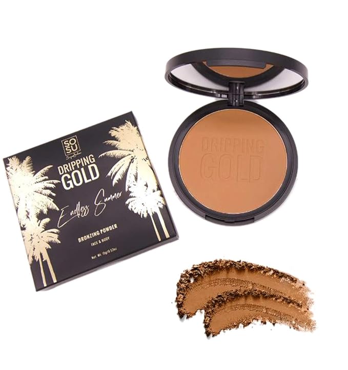 SOSU Endless Summer Matte Bronzing Powder! Face And Body Bronzer Powder! Highly Pigmented Compact Mini Bronzer! Suitable For Face & Body! Choose From Illuminating Or Matte! (Matte)-Velvo Beauty