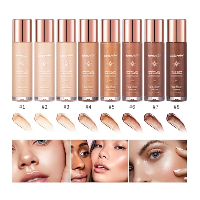 Halo Glow Liquid Face Filter, Complexion Booster For A Glowing, Soft-Focus Look, Infused With Hyaluronic Acid, Vegan & Cruelty-Free 1.06 OZ/31.5ml -08-Velvo Beauty