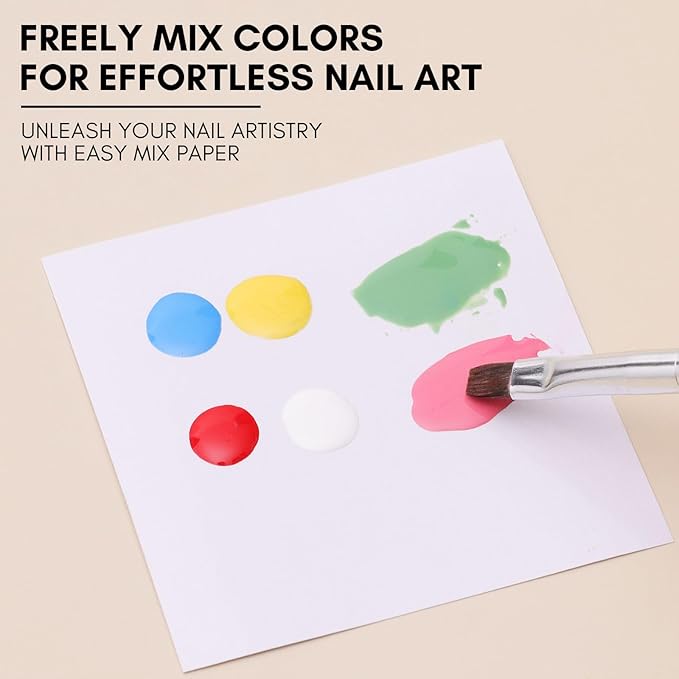 Makartt Gel Nail Polish Palette Paper, Disposable Nail Art Mixing Palette Papers Portable Waterproof Nail Art Drawing Makeup Palette Nail Gel Mixing Tool Nail Supplies Home Salon 50PCS-Velvo Beauty