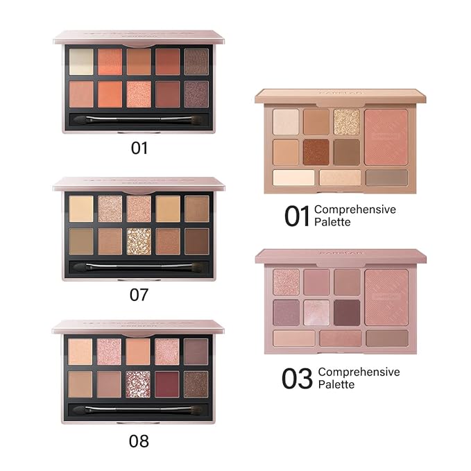 10 Color Eyeshadow Palette, Matte, Shimmer, Glitter Pigment Eye Shadow Makeup Pallete, Neutral Nudes Sunny Orange Eye Makeup Palette with Brush & Mirror, 01.Sunset-Velvo Beauty