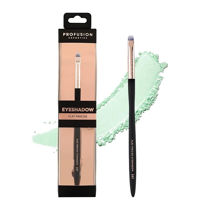 Profusion Cosmetics Flat Precise Eyeshadow Brush - Softens Dramatic Edges & Fine Lines, For Eyeshadow, Eyeliner-Velvo Beauty