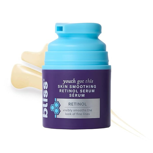 Bliss Retinol Serum Youth Got This Advanced Anti-Aging Formula - Reduces Fine Lines & Wrinkles - Dermatologist-Tested - Clinically Proven Results - Fragrance-Free & Vegan - 1 Fl Oz-Velvo Beauty